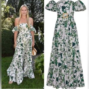 Cara Cara Wethersfield Dress gown in whimsical olive